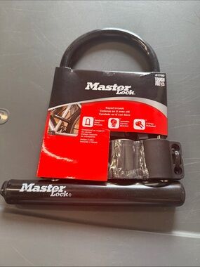 Master Lock Keyed U-Lock and Cable - Black and Red